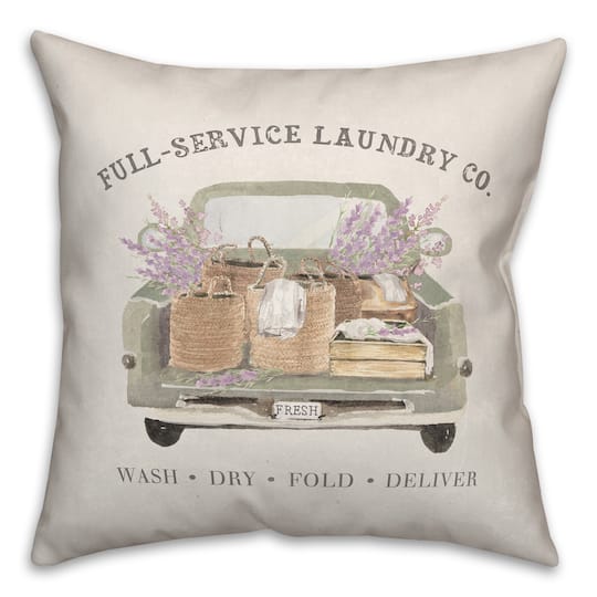 Laundry Service Indoor/Outdoor Throw Pillow